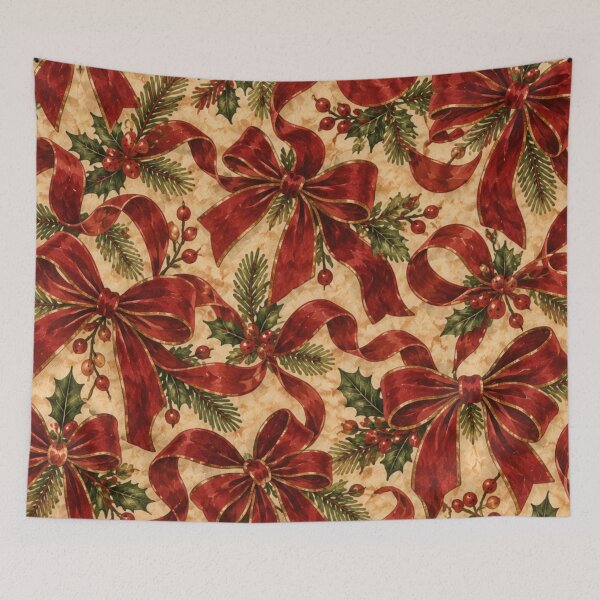Item preview, Vintage Red Bow Holly Christmas  designed and sold by mycute-stickers.