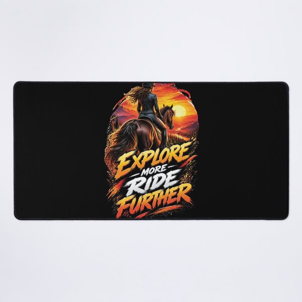 Item preview, Explore More Ride Further Horse Riding Adventure Design designed and sold by M. Mamdouh Artworks.