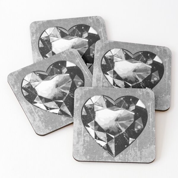 Item preview, Heart-Shaped Faceted Black Diamond Dark Academia Art designed and sold by Ghoul Enterprises.
