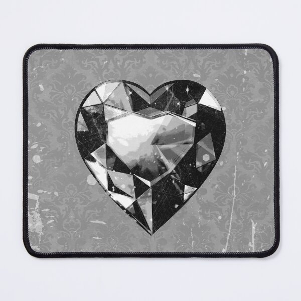 Item preview, Heart-Shaped Faceted Black Diamond Dark Academia Art designed and sold by Ghoul Enterprises.