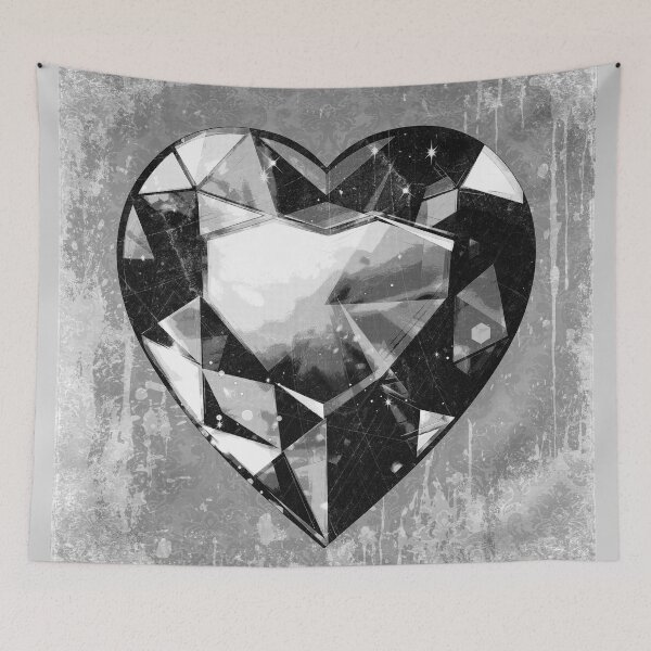 Item preview, Heart-Shaped Faceted Black Diamond Dark Academia Art designed and sold by Ghoul Enterprises.
