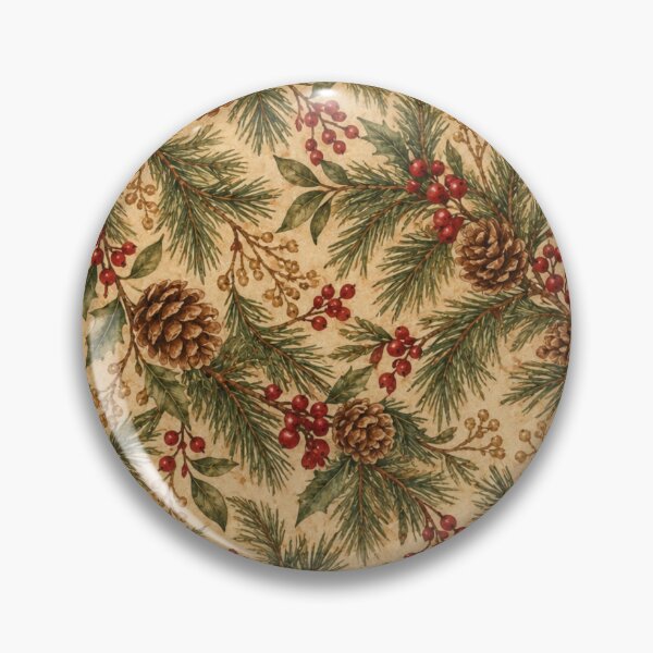 Item preview, Vintage Pinecone Berry Christmas  designed and sold by mycute-stickers.