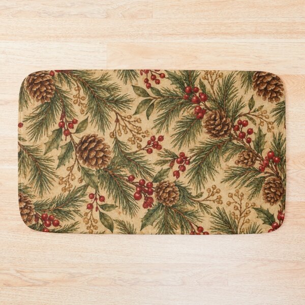 Item preview, Vintage Pinecone Berry Christmas  designed and sold by mycute-stickers.