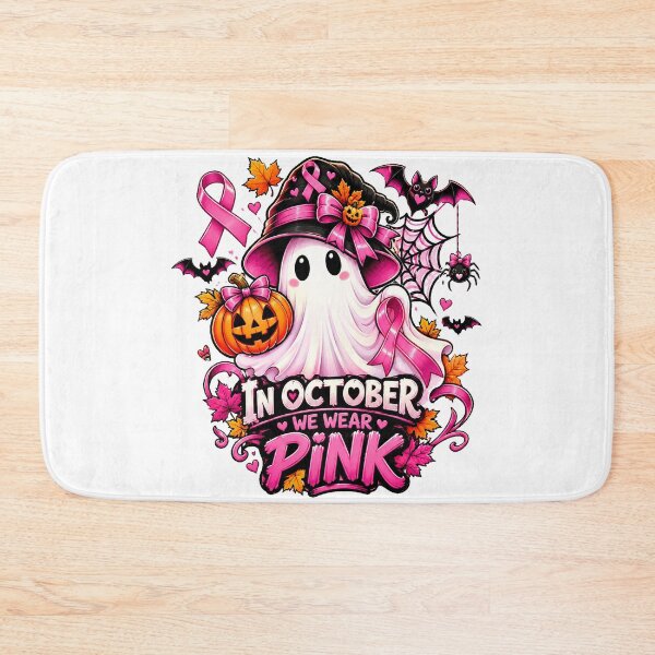 Item preview, Cute Halloween Ghost Boo breast cancer awareness designed and sold by QuiteOrbit.