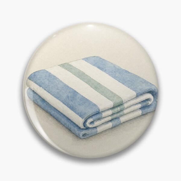 Item preview, Beach Day Striped Towel Illustration | Coastal Wall Art designed and sold by FixationStudio.