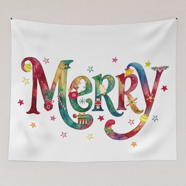 Item preview, Watercolor Merry Christmas - Xmas Holiday  designed and sold by VibranPalette.