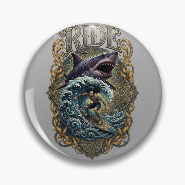 Item preview, Circular Shark Jaws Emblem With RIDE Text-45 designed and sold by JoshuaSoujon.