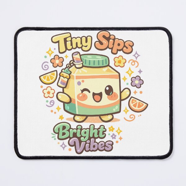 Item preview, Tiny Sips Bright Vibes Cute Kawaii Juice Drink Positive Food Art Print designed and sold by inkoutninja.