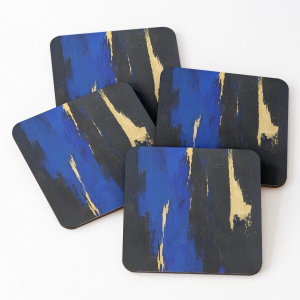 Item preview, Royal Blue Black and Gold Textured Abstract Painting designed and sold by GutyzDesignsES.