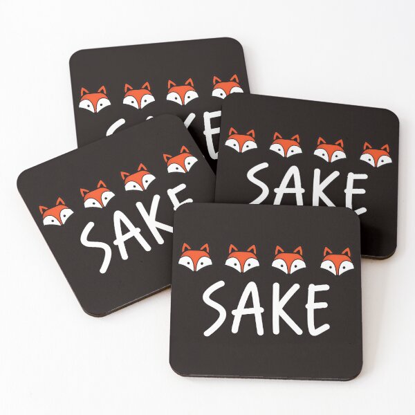 Item preview, Cute Foxes SAKE Funny Japanese Pun designed and sold by Hector-Studio.