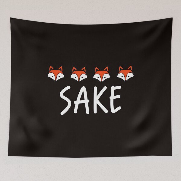 Item preview, Cute Foxes SAKE Funny Japanese Pun designed and sold by Hector-Studio.