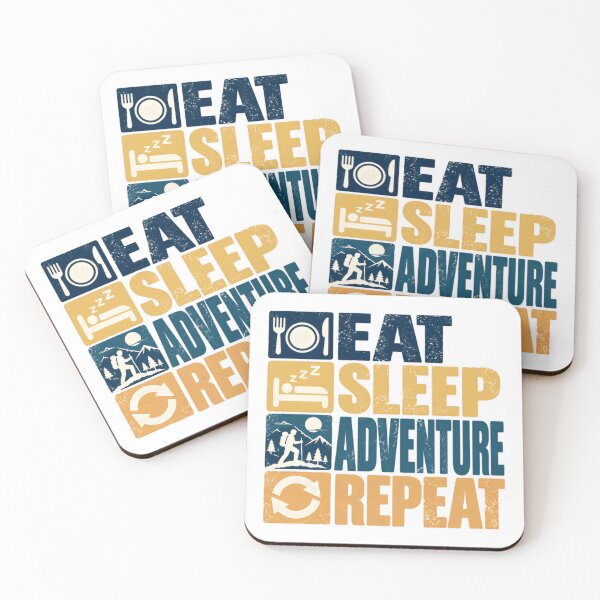 Item preview, Eat Sleep Adventure Repeat Outdoor Hiking Camper designed and sold by HumansStuck12.