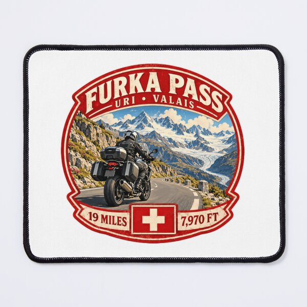 Item preview, Furka Pass Uri Valais 19 Miles 7,970 Ft Switzerland Motorcycle Travel Mountain Pass Rider designed and sold by Star3NowForMe.