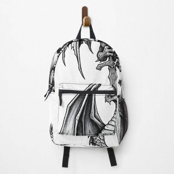 Item preview, Roaring Dragon with Sword - Vertical Blade Ink Illustration designed and sold by DragonSerpent Ink.
