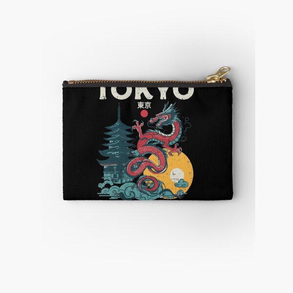 Item preview, Tokyo Japanese Red Dragon Pagoda Mount Fuji Asian Art Design designed and sold by Ostericaimusa.