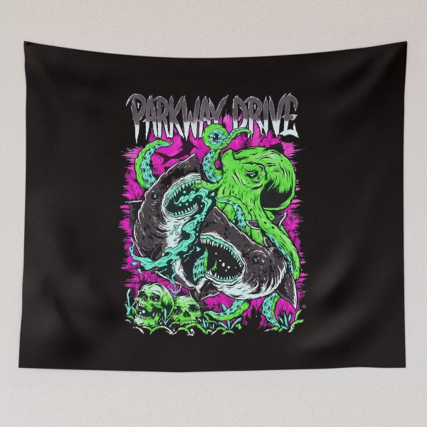 Item preview, PARKWAY DRIVE Shark Octopus Skulls Art designed and sold by Hector-Studio.