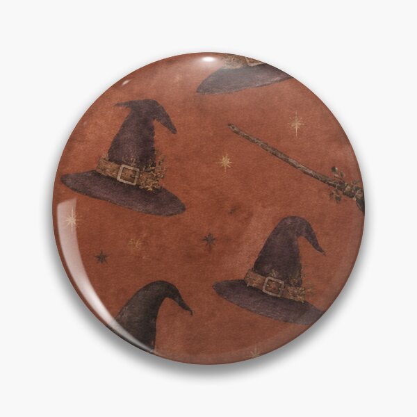Item preview, Witch Hat Broomstick Halloween Pattern designed and sold by mycute-stickers.