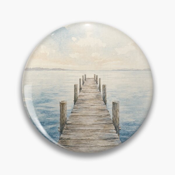Item preview, Out to the Water Pier Illustration | Coastal Wall Art designed and sold by FixationStudio.