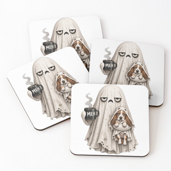 Item preview, Grumpy Basset Hound Ghost Halloween Mug designed and sold by luu phong.