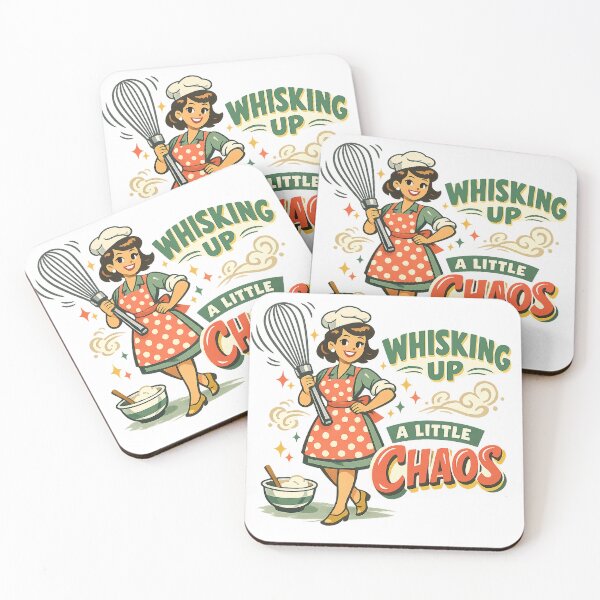 Item preview, Whisking Up a Little Chaos Funny Baker Chef Kitchen Retro Cooking Art designed and sold by inkoutninja.