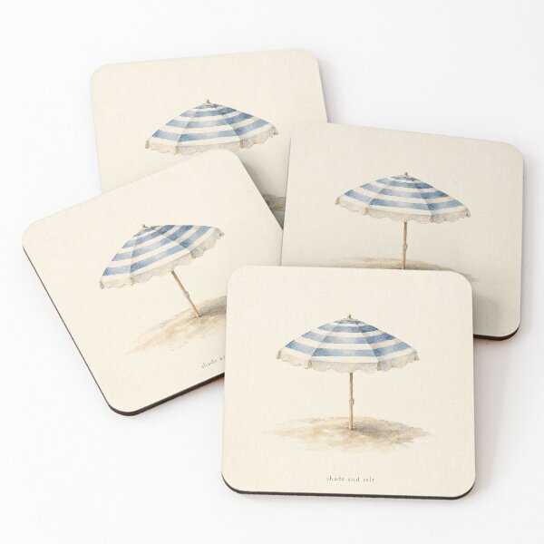 Item preview, Shade and Salt Beach Umbrella Illustration | Coastal Wall Art designed and sold by FixationStudio.