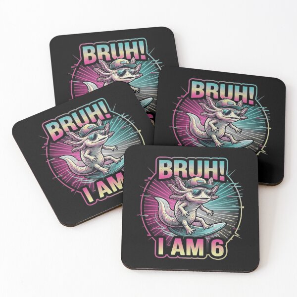 Item preview, Bruh I Am 6 Funny Axolotl Sixth Birthday Retro Design designed and sold by MiALopezArt.