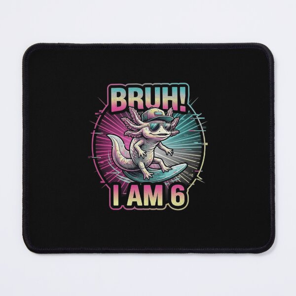 Item preview, Bruh I Am 6 Funny Axolotl Sixth Birthday Retro Design designed and sold by MiALopezArt.