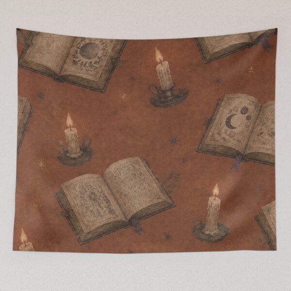 Item preview, Spellbook Candle Dark Academia Halloween Pattern designed and sold by mycute-stickers.