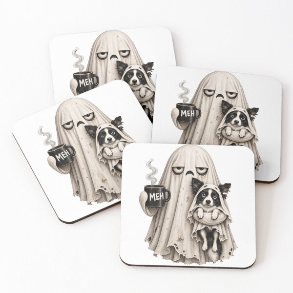 Item preview, Grumpy Border Collie Ghost Halloween Mug designed and sold by luu phong.