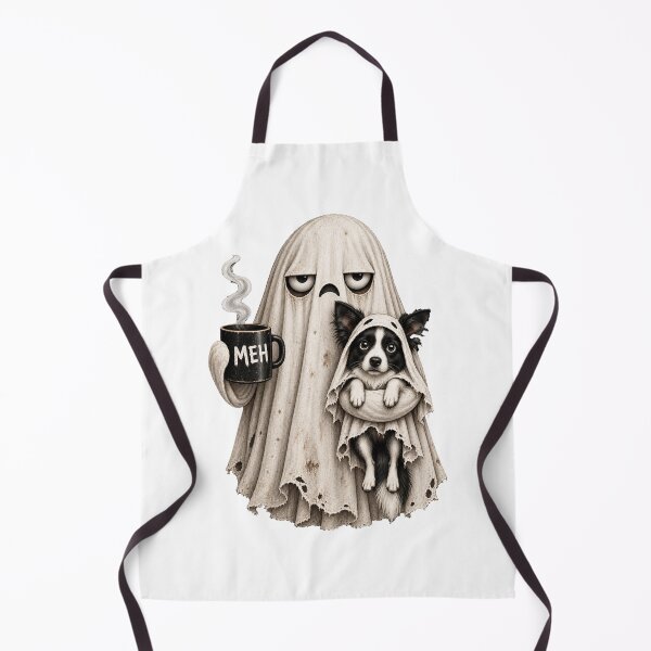 Item preview, Grumpy Border Collie Ghost Halloween Mug designed and sold by luu phong.