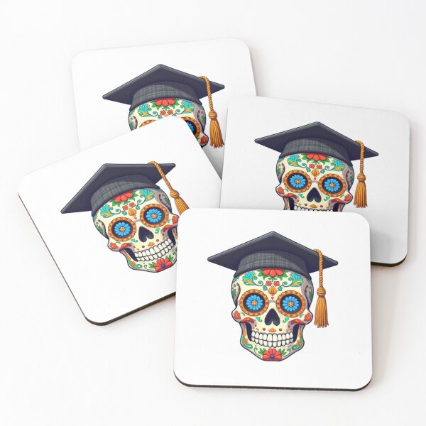 Item preview, Day of the Dead Skull with Graduation Cap designed and sold by BajioAmigos.