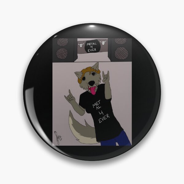 Item preview, Metal 4 Ever Cartoon Wolf Design designed and sold by J-Mindful.
