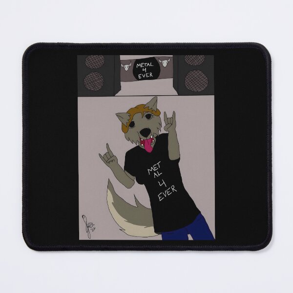 Item preview, Metal 4 Ever Cartoon Wolf Design designed and sold by J-Mindful.