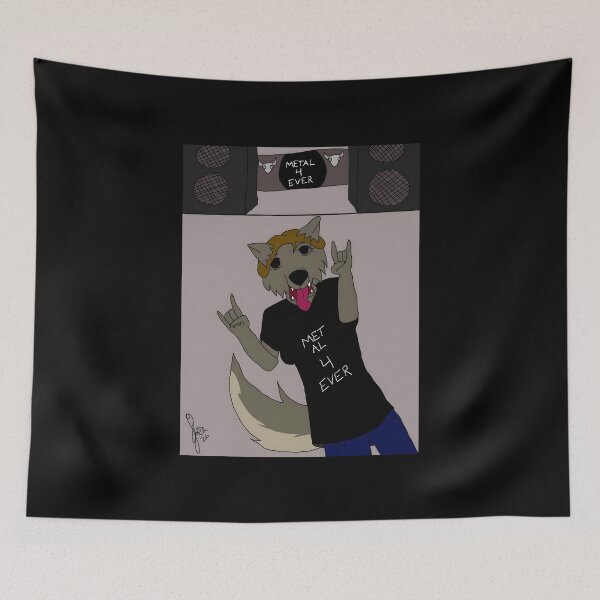 Item preview, Metal 4 Ever Cartoon Wolf Design designed and sold by J-Mindful.
