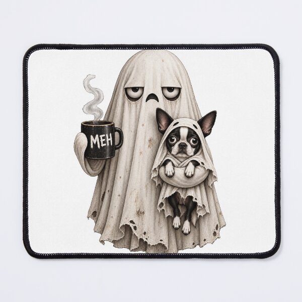 Item preview, Grumpy Boston Terrier Ghost Halloween Mug designed and sold by luu phong.