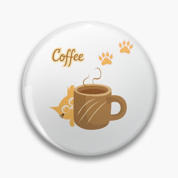 Artikelvorschau, Illustration einer niedlichen, hervorlugenden orangefarbenen Katze mit Kaffeetasse entworfen und verkauft von Esraasamir1995.