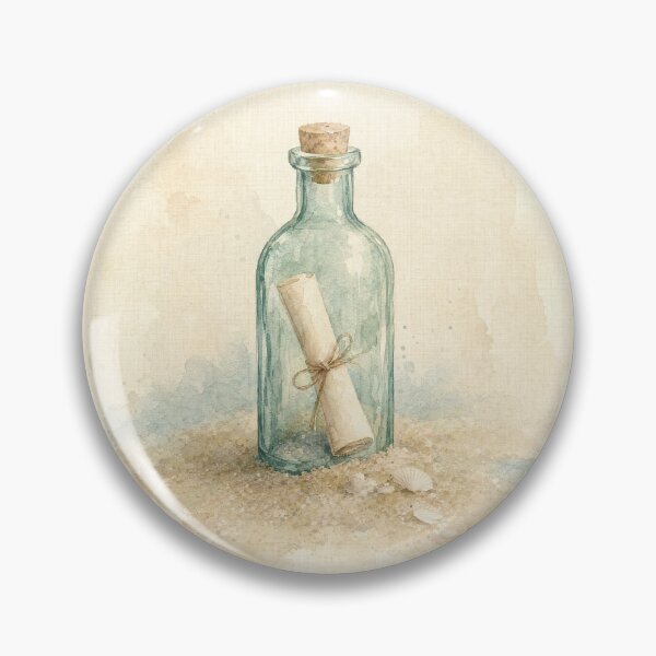 Item preview, Sent Slowly Message in a Bottle Illustration | Coastal Wall Art designed and sold by FixationStudio.
