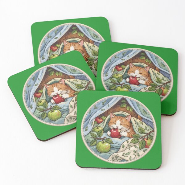 Item preview, Cozy Cat Eating Apple designed and sold by Azurart2.