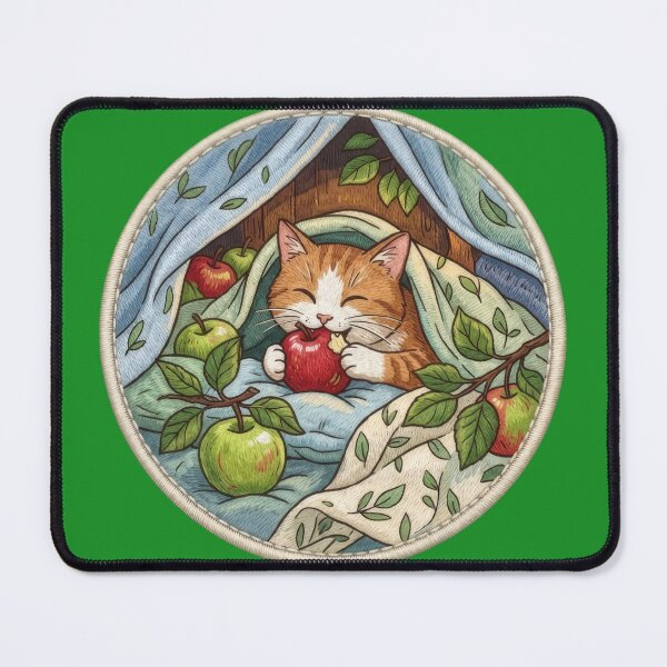 Item preview, Cozy Cat Eating Apple designed and sold by Azurart2.