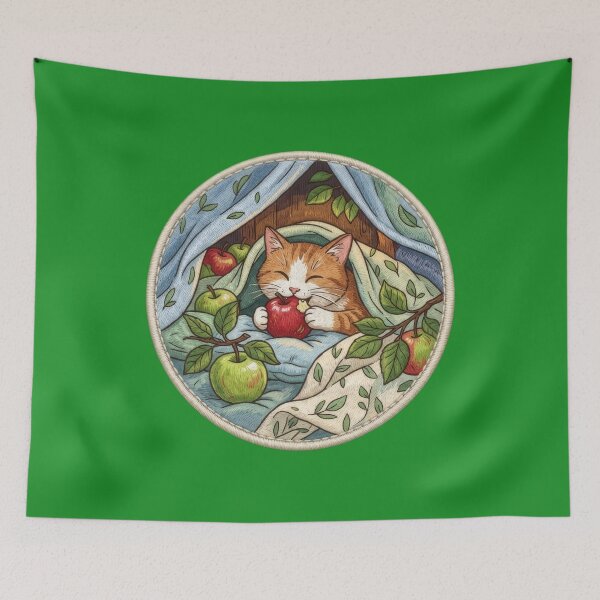 Item preview, Cozy Cat Eating Apple designed and sold by Azurart2.