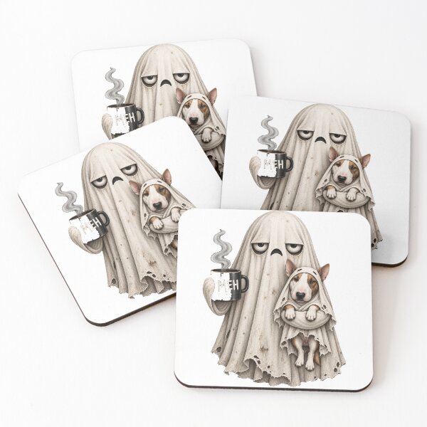 Item preview, Grumpy Bull Terrier Ghost Halloween Mug designed and sold by luu phong.