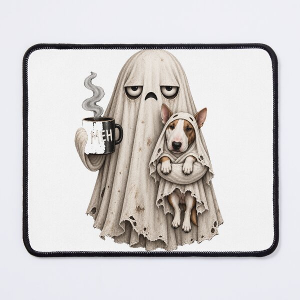 Item preview, Grumpy Bull Terrier Ghost Halloween Mug designed and sold by luu phong.