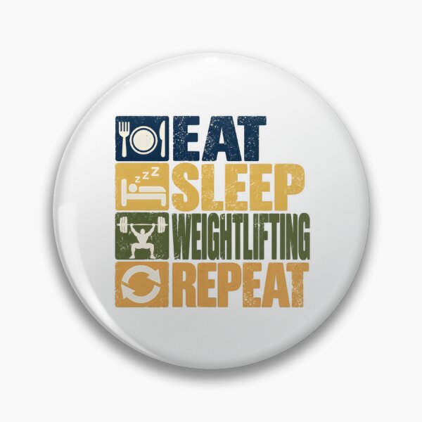 Item preview, Eat Sleep Weightlifting Repeat Weightlifter Gym Fitness Bodybuilding designed and sold by HumansStuck12.