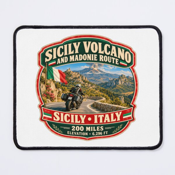 Item preview, Sicily Volcano And Madonie Route Sicily Italy Motorcycle Travel Biker Rider designed and sold by Star3NowForMe.