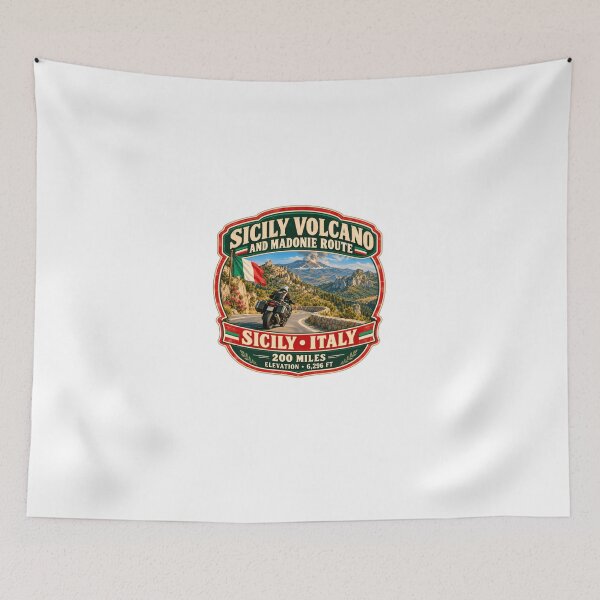 Item preview, Sicily Volcano And Madonie Route Sicily Italy Motorcycle Travel Biker Rider designed and sold by Star3NowForMe.