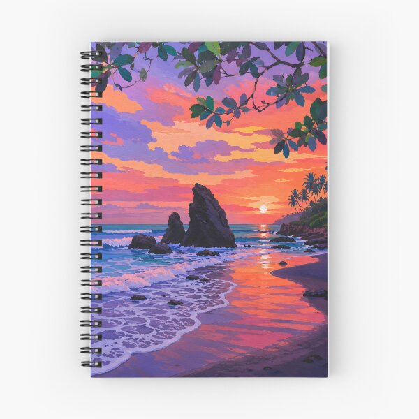 Item preview, Tropical Beach Sunset with Sea Stacks and Palm Trees designed and sold by GutyzDesignsES.