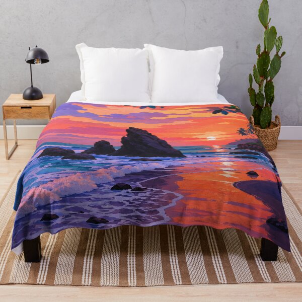 Item preview, Tropical Beach Sunset with Sea Stacks and Palm Trees designed and sold by GutyzDesignsES.