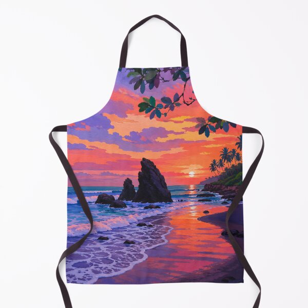 Item preview, Tropical Beach Sunset with Sea Stacks and Palm Trees designed and sold by GutyzDesignsES.