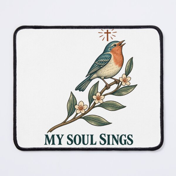 Item preview, My Soul Sings Christian Bird Shirt, Psalm 89 Inspired Floral Design designed and sold by haitrieuic96.
