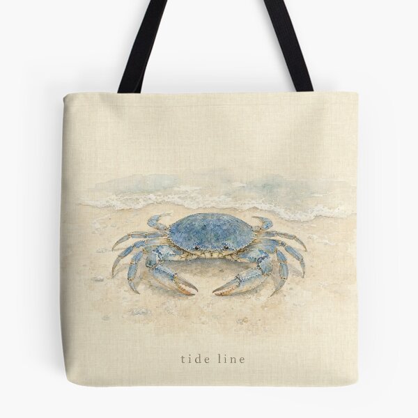 Item preview, Tide Line Blue Crab Illustration | Coastal Wall Art designed and sold by FixationStudio.